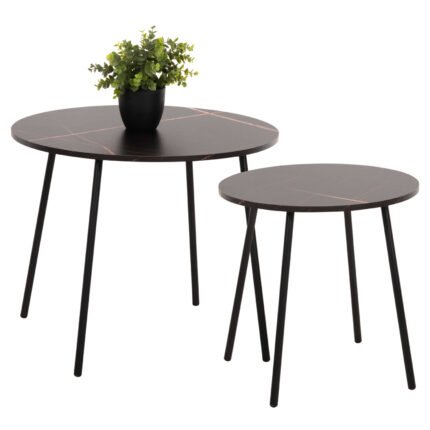 Αγόρασε ΤΡΑΠΕΖΙΑ ΣΑΛΟΝΙΟΥ 2ΤΜΧ CUPPER HM9878.13 ΜΕΛΑΜΙΝΗ ΜΑΥΡΟ ΜΑΡΜΑΡΟ-ΜΑΥΡΟ ΜΕΤΑΛΛΟ σε μοναδική τιμή στο clickforshop.gr