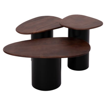 Αγόρασε ΤΡΑΠΕΖΙA ΣΑΛΟΝΙΟΥ 3ΤΜΧ PEBBLES HM18004 MANGO TOP-ΜΕΤΑΛΛΙΚΕΣ ΜΑΥΡΕΣ ΒΑΣΕΙΣ σε μοναδική τιμή στο clickforshop.gr