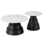 Αγόρασε ΤΡΑΠΕΖΙΑ ΣΑΛΟΝΙΟΥ LIDOK HM18261.01 ΚΕΡΑΜΙΚΑ TOP ΟΨΗ ΛΕΥΚΟΥ ΜΑΡΜΑΡΟΥ Φ50εκ & Φ70εκ σε μοναδική τιμή στο clickforshop.gr