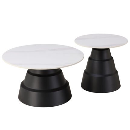 Αγόρασε ΤΡΑΠΕΖΙΑ ΣΑΛΟΝΙΟΥ LIDOK HM18261.01 ΚΕΡΑΜΙΚΑ TOP ΟΨΗ ΛΕΥΚΟΥ ΜΑΡΜΑΡΟΥ Φ50εκ & Φ70εκ σε μοναδική τιμή στο clickforshop.gr