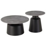 Αγόρασε ΤΡΑΠΕΖΙΑ ΣΑΛΟΝΙΟΥ RINKON HM18263.03 ΚΕΡΑΜΙΚΑ TOP ΟΨΗ ΓΚΡΙ ΜΑΡΜΑΡΟΥ Φ50εκ & Φ70εκ σε μοναδική τιμή στο clickforshop.gr