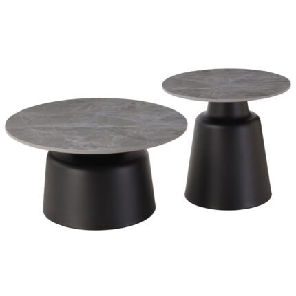Αγόρασε ΤΡΑΠΕΖΙΑ ΣΑΛΟΝΙΟΥ RINKON HM18263.03 ΚΕΡΑΜΙΚΑ TOP ΟΨΗ ΓΚΡΙ ΜΑΡΜΑΡΟΥ Φ50εκ & Φ70εκ σε μοναδική τιμή στο clickforshop.gr