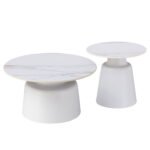 Αγόρασε ΤΡΑΠΕΖΙΑ ΣΑΛΟΝΙΟΥ RINKON HM18263.04 ΚΕΡΑΜΙΚΑ TOP ΟΨΗ ΛΕΥΚΟΥ-ΧΡΥΣΟΥ ΜΑΡΜΑΡΟΥ Φ50εκ & Φ70εκ σε μοναδική τιμή στο clickforshop.gr