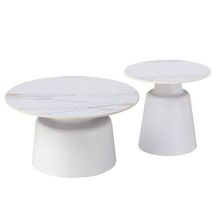 Αγόρασε ΤΡΑΠΕΖΙΑ ΣΑΛΟΝΙΟΥ RINKON HM18263.04 ΚΕΡΑΜΙΚΑ TOP ΟΨΗ ΛΕΥΚΟΥ-ΧΡΥΣΟΥ ΜΑΡΜΑΡΟΥ Φ50εκ & Φ70εκ σε μοναδική τιμή στο clickforshop.gr