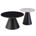 Αγόρασε ΤΡΑΠΕΖΙΑ ΣΑΛΟΝΙΟΥ RIDGE HM18266.10 ΚΕΡΑΜΙΚΑ TOP ΜΕ ΟΨΗ ΜΑΥΡΟΥ-ΛΕΥΚΟΥ ΜΑΡΜΑΡΟΥ Φ50εκ & Φ70εκ σε μοναδική τιμή στο clickforshop.gr