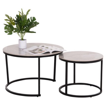 Αγόρασε ΤΡΑΠΕΖΙA ΣΑΛΟΝΙΟΥ ΣΕΤ 2ΤΜΧ TALOS ΚΕΡΑΜΙΚΟ TOP ΜΕ ΟΨΗ ΛΕΥΚΟΥ ΜΑΡΜΑΡΟΥ HM18140.01 Φ70+Φ50 σε μοναδική τιμή στο clickforshop.gr