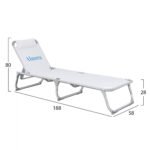 ΞΑΠΛΩΣΤΡΑ ΠΑΡΑΛΙΑΣ ALMIRA HM5054.03 ΒΑΡΕΩΣ ΤΥΠΟΥ ΛΕΥΚΗ ΑΛΟΥΜΙΝΙΟΥ 188x58x31-81 cm. - Image 2