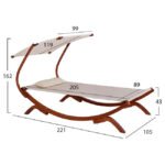 ΞΑΠΛΩΣΤΡΑ ΠΑΡΑΛΙΑΣ ΞΥΛΙΝΗ ΚΑΡΥΔΙ-ΜΠΕΖ ΜΕ ΣΚΙΑΣΤΡΟ COLBY HM5671.02 105X221X162Υ εκ. - Image 2