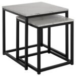 ΖΙΓΚΟΝ GRELAY 2 ΤΕΜ MDF ΟΨΗ ΜΑΡΜΑΡΟΥ & ΜΕΤΑΛΛΟ HM8762.12 45Χ45Χ50εκ. & 37Χ37Χ43 εκ. - Image 4