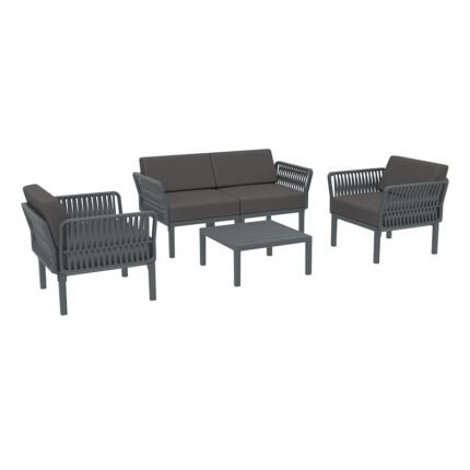 Αγόρασε PORTOFINO LOUNGE SET 2ΘΕΣ.DARK GREY/ΜΑΞ. DARK GREY(2ΘΕΣ.+2ΠΟΛ.+ΤΡΑΠ 33εκ.) σε μοναδική τιμή στο clickforshop.gr