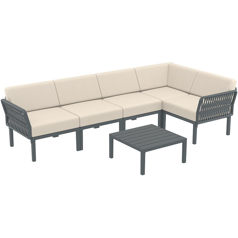 PORTOFINO LOUNGE SET ΓΩΝΙΑ DARK GREY/ΜΑΞ. BEIGE(+ΤΡΑΠ.33εκ.) Αγόρασε PORTOFINO LOUNGE SET ΓΩΝΙΑ DARK GREY/ΜΑΞ. BEIGE(+ΤΡΑΠ.33εκ.) σε μοναδική τιμή στο clickforshop.gr