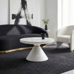 Βρες το Τραπέζι σαλονιού Coozlin Inart sintered stone σε απόχρωση λευκό μαρμάρου με λευκό-χρυσό μέταλλο Φ70x40εκ σε μοναδική τιμή στο clickforshop.gr