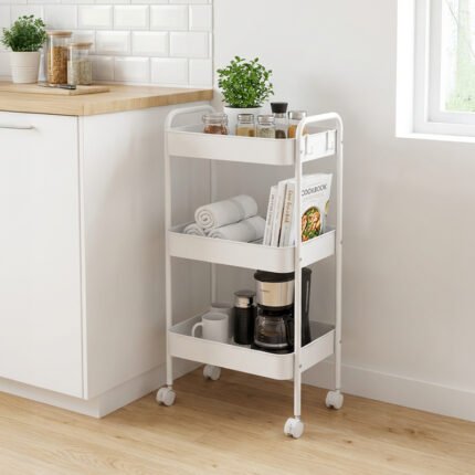 Βρες το Τρόλλεϊ-ραφιέρα Nedea pakoworld μέταλλο λευκό 41x30x77εκ σε μοναδική τιμή στο clickforshop.gr