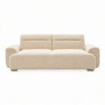 Kαναπές-κρεβάτι τριθέσιος Harmonious pakoworld μπουκλέ μπεζ 223.5x92x81εκ - Image 2