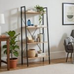 Βρες το Βιβλιοθήκη- Ραφιέρα Ramon pakoworld φυσικό-μαύρο 60x23x145