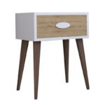 Βρες το Κομοδίνο Laber pakoworld με ένα συρτάρι καρυδί-λευκό-sonoma 45x30x57.5εκ σε μοναδική τιμή στο clickforshop.gr