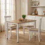 Τραπέζι Witte pakoworld MDF/Metal σε sonoma απόχρωση με λευκο πόδι 110x70x76εκ - Image 2