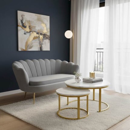 Βρες το Καναπές 2θέσιος Daimon pakoworld βελούδο γκρι 134x70x77εκ σε μοναδική τιμή στο clickforshop.gr