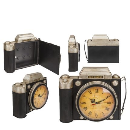 Βρες το Κλειδοθήκη Φωτογραφική Μηχανή 6 Θέσεων Με Ρολόι Μπρονζέ/Μαύρο Μέταλλο 23x8.5x29cm σε μοναδική τιμή στο clickforshop.gr