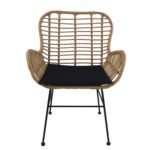 Καρέκλα Κήπου ArteLibre ABUDIUS Φυσικό/Μαύρο Μέταλλο/Rattan 60x60x85cm - Image 2