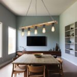 Φωτιστικό οροφής πεντάφωτο Lagoon pakoworld Ε27 σε καφέ απόχρωση 100x8.5x10.5εκ - Image 2