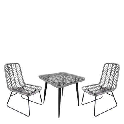 Βρες το Σετ Τραπεζαρία Κήπου ArteLibre CALI Γκρι/Μαύρο Μέταλλο/Rattan/Γυαλί Με 2 Καρέκλες 14990454 σε μοναδική τιμή στο clickforshop.gr