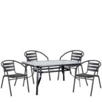 Βρες το Σετ Τραπεζαρία Κήπου ArteLibre SUN Μαύρο Μέταλλο/Γυαλί Με 4 Πολυθρόνες 14990482 σε μοναδική τιμή στο clickforshop.gr