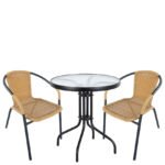 Βρες το Σετ Τραπεζαρία Κήπου ArteLibre EARTH Μαύρο/Μπεζ Μέταλλο/Rattan/Γυαλί Με 2 Πολυθρόνες 14990484 σε μοναδική τιμή στο clickforshop.gr