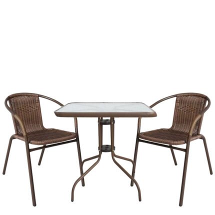 Βρες το Σετ Τραπεζαρία Κήπου ArteLibre MARS Καφέ Μέταλλο/Rattan/Γυαλί Με 2 Πολυθρόνες 14990485 σε μοναδική τιμή στο clickforshop.gr
