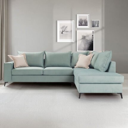 Βρες το Γωνιακός καναπές αριστερή γωνία Romantic pakoworld ύφασμα ciel-cream 290x235x95εκ σε μοναδική τιμή στο clickforshop.gr