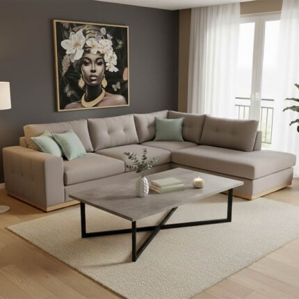 Βρες το Γωνιακός καναπές αριστερή γωνία Boston pakoworld ύφασμα elephant-ciel 280x225x90εκ σε μοναδική τιμή στο clickforshop.gr