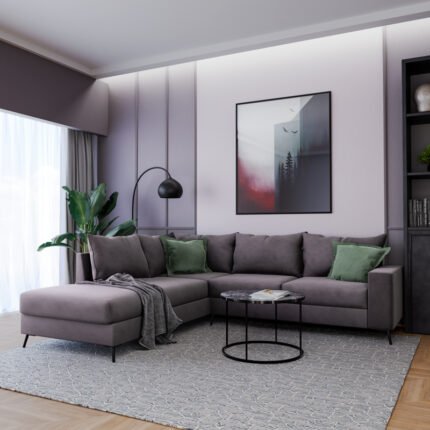 Βρες το Γωνιακός καναπές δεξιά γωνία Romantic pakoworld ύφασμα ανθρακί-κυπαρισσί 290x235x95εκ σε μοναδική τιμή στο clickforshop.gr