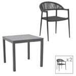 Βρες το Τραπεζαρία Kliton-Freiburg σετ 3τεμ pakoworld αλουμίνιο σε ανθρακί απόχρωση 80x80x74εκ σε μοναδική τιμή στο clickforshop.gr