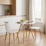 Βρες το Τραπεζαρία Aurora-Julita pakoworld σετ 3τεμ pp-mdf σε λευκό-φυσική απόχρωση Φ60x73εκ σε μοναδική τιμή στο clickforshop.gr