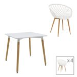 Βρες το Τραπεζαρία Ezra-Natali pakoworld σετ 5τεμ pp-mdf σε λευκή-φυσική απόχρωση 80x80x76εκ σε μοναδική τιμή στο clickforshop.gr