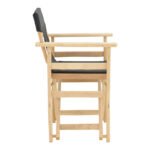 Καρέκλα-πολυθρόνα σκηνοθέτη Kompa pakoworld μασίφ σε απόχρωση άβαφου ξύλου-πανί Nexus μαυρο - Image 3