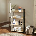 Βρες το Βιβλιοθήκη Dorfie pakoworld σε φυσική απόχρωση με μαύρο μέταλλο 70x30x124.5εκ σε μοναδική τιμή στο clickforshop.gr