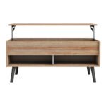 Τραπέζι σαλονιού Skyfi pakoworld πολυμορφικό φυσικό-ανθρακί 100x60x45εκ - Image 3