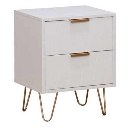 Βρες το Κομοδίνο Culture pakoworld με 2 συρτάρια λευκό-χρυσό 40x35x52εκ σε μοναδική τιμή στο clickforshop.gr