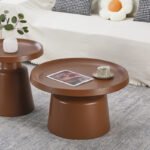 Βρες το Τραπέζι σαλονιού Ginoze pakoworld μέταλλο σε καφέ απόχρωση Φ70x42