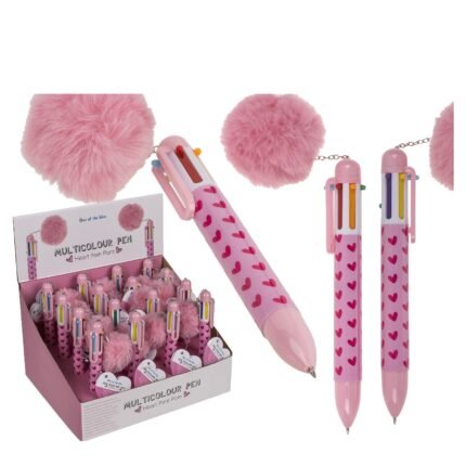 Βρες το Στυλό 6 Χρωμάτων Μελανιού Με Πομ Πομ Ροζ Πλαστικό 14.2cm σε μοναδική τιμή στο clickforshop.gr