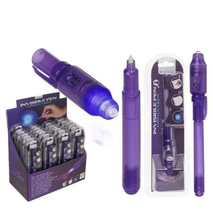Βρες το Στυλό Με Αόρατο Μελάνι Και Φακό UV Μοβ Πλαστικό σε μοναδική τιμή στο clickforshop.gr