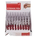 Στυλό Σύριγγα Με Κόκκινο Μελάνι Διάφανο Πλαστικό 13cm - Image 2