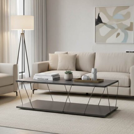 Βρες το Tραπέζι σαλονιού Tars pakoworld γκρι-μαύρο 120x48x30εκ σε μοναδική τιμή στο clickforshop.gr