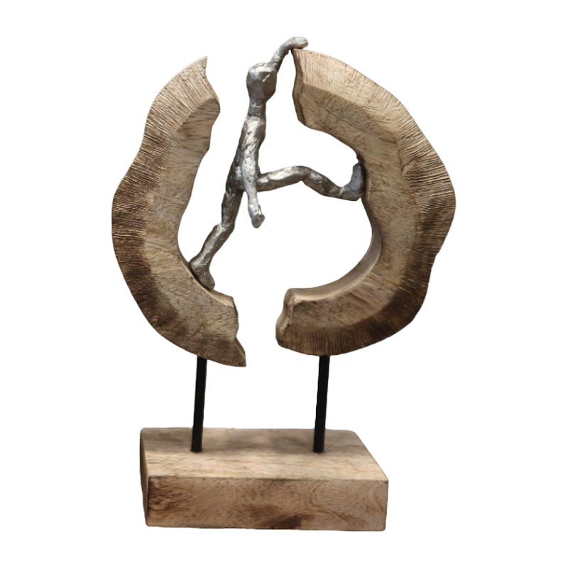 Αγόρασε Επιτραπέζιο διακοσμητικό Caren Inart φυσικό μάνγκο ξύλο-αλουμίνιο 19x10x29εκ σε μοναδική τιμή στο clickforshop.gr