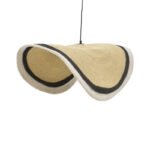 Βρες το Φωτιστικό οροφής Hatchie Inart φυσικό-μαύρο-λευκό ψάθα-μέταλλο Φ100x133εκ σε μοναδική τιμή στο clickforshop.gr