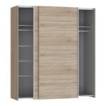 Ντουλάπα ρούχων Noez pakoworld δίφυλλη με ράφια sonoma μελαμίνης 170.5x61x190.5εκ - Image 3