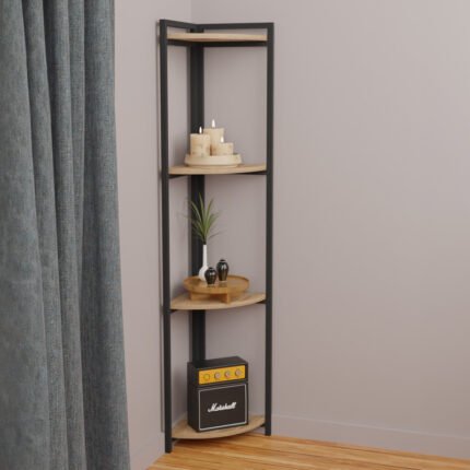 Βρες το Επιδαπέδια γωνιακή ραφιέρα Byrk pakoworld oak μελαμίνης-μαύρο μέταλλο 30x30x160εκ σε μοναδική τιμή στο clickforshop.gr