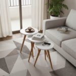 Βρες το Βοηθητικά τραπέζια Perjene pakoworld σετ 3τεμ μελαμίνη σε λευκή απόχρωση και ξύλινα πόδια σε μοναδική τιμή στο clickforshop.gr