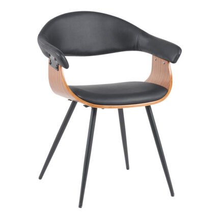 Βρες το Πολυθρόνα Austen pakoworld PU μαύρο-ξύλο καρυδί-μέταλλο μαύρο 58x55x77εκ σε μοναδική τιμή στο clickforshop.gr